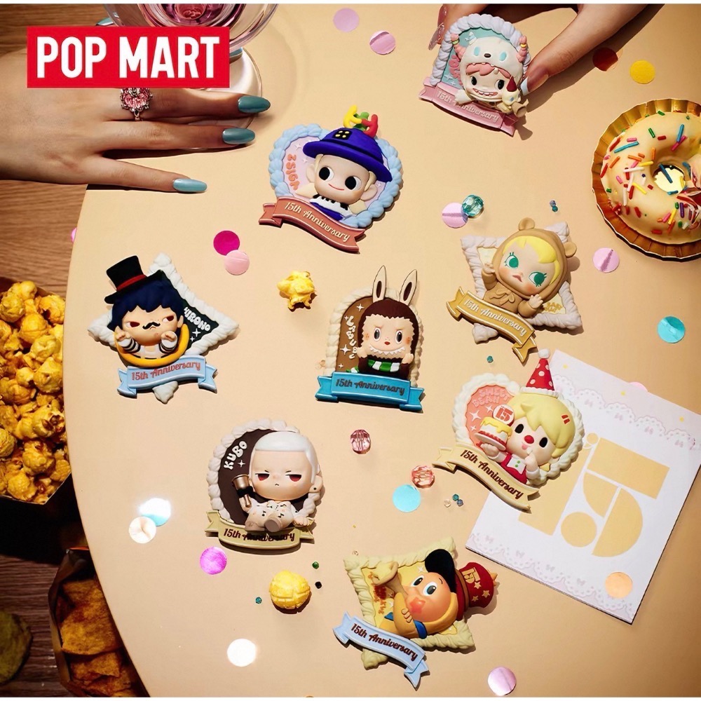 ［現貨確認款］POPMART 泡泡瑪特 慶祝這一刻 十五週年 系列 盲盒 冰箱貼 吹起號角 童心未泯 點亮此刻 帷幕之下-細節圖5