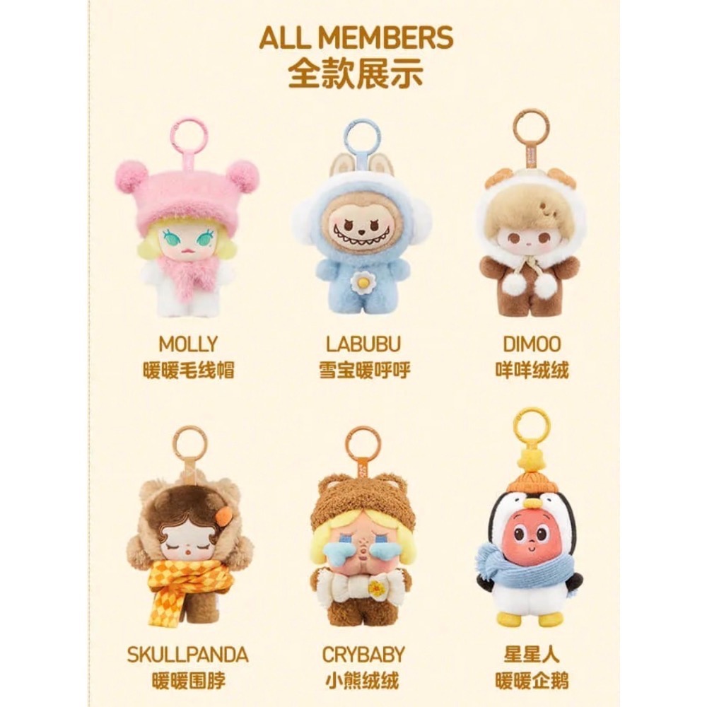 ［現貨-確認款］POPMART 泡泡瑪特 毛絨絨暖呼呼 系列 毛絨 吊飾 星星人 哭娃 SP Labubu Dimoo-細節圖2