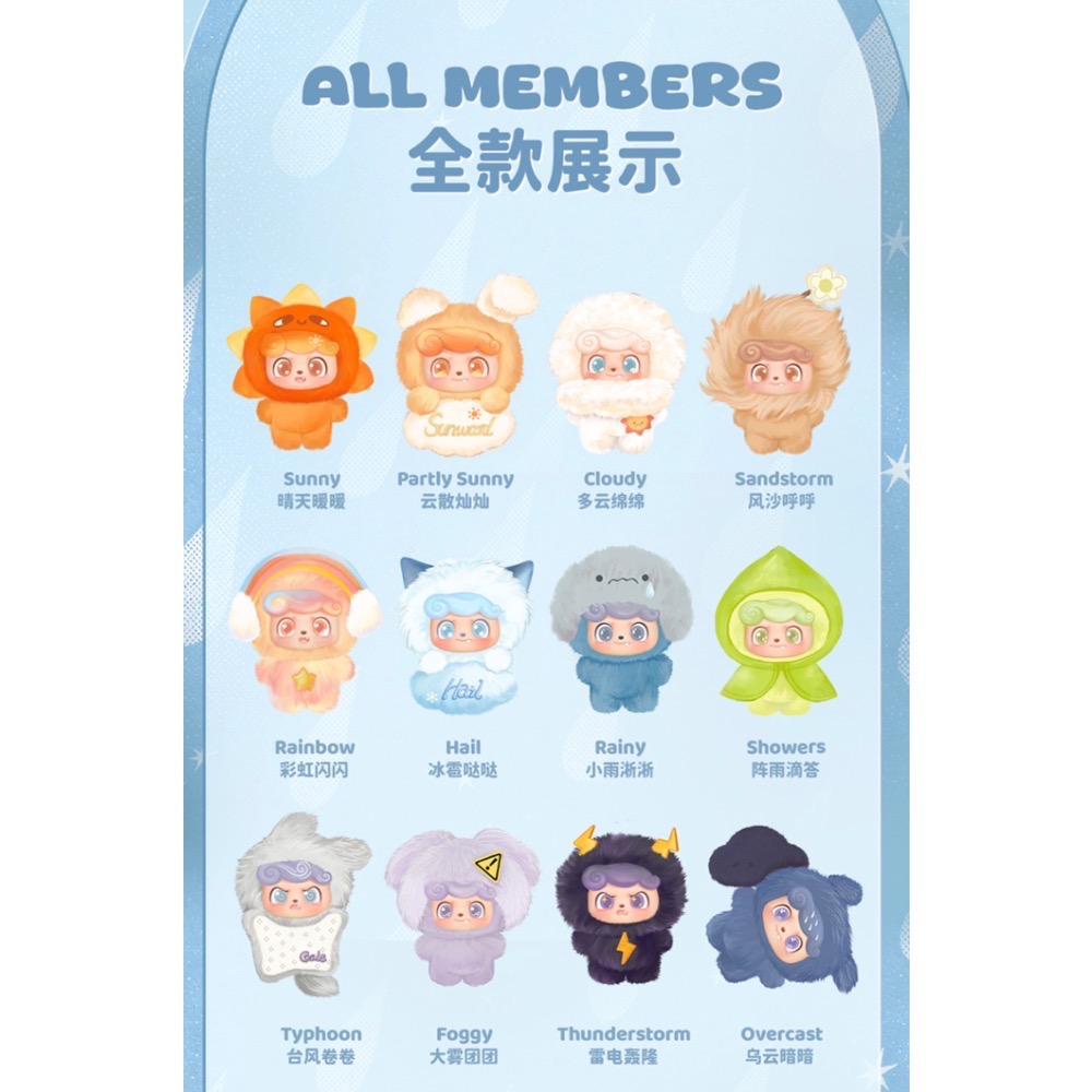 ［現貨-確認款］JOTOYS Q寶 Qkid 天氣寶寶 系列 mini 公仔 吊飾 毛絨 颱風捲捲 雷電轟隆 風沙呼呼-細節圖2