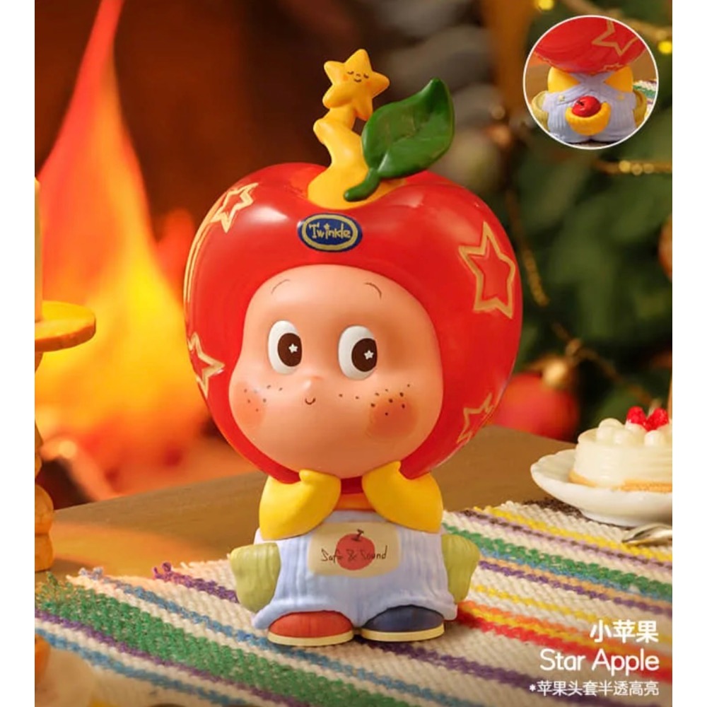 ［現貨-確認款］正品 POPMART 泡泡瑪特 星星人 來自星星的禮物 系列 公仔 許個願吧 小蘋果 星願瓶-小蘋果