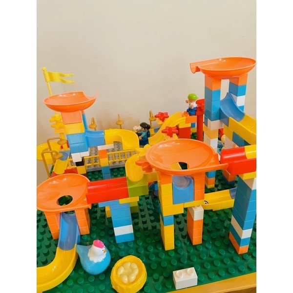 ￼Pigmom🐽現貨｜340顆百變大顆粒滑道積木#軌道積木兼容樂高大顆粒積木-細節圖2