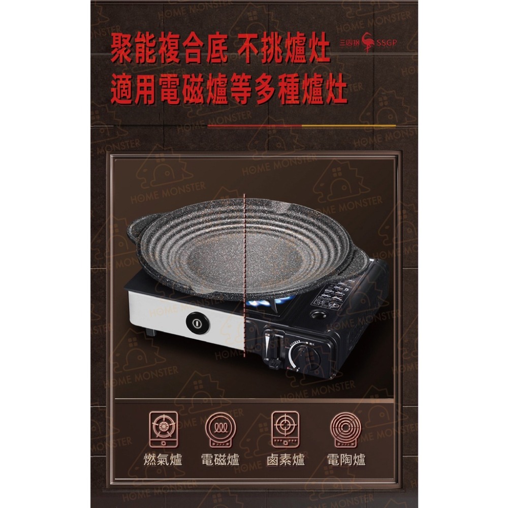 【全新不沾技術】柏林經典不沾烤盤 不沾烤盤露營烤盤 燒烤盤 燒肉烤盤 戶外烤盤 燒烤鐵板燒烤盤 不沾烤盤 麥飯石圓形-細節圖6