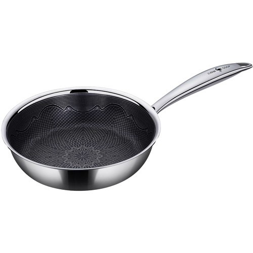 【廚房必備】抗菌不鏽鋼煎鍋 不沾鍋 炒菜鍋 平底鍋 快炒鍋炒鍋 鐵鍋 不銹鋼輕油煙炒鍋 深煎鍋 鐵煎鍋 炒飯鍋 鑄鐵炒鍋-細節圖2