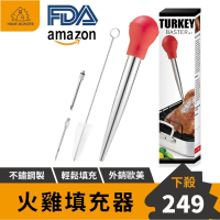 【DIY烤雞】不銹鋼火雞針 火雞填充器 不銹鋼泵頭 烤火雞器具 火雞填料器 填料器 內餡填充 內餡裝填器 火雞針 填充針