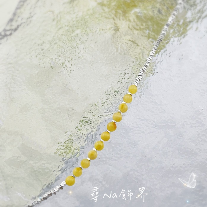 時尚蜜蠟S925碎銀手鍊設計-細節圖2