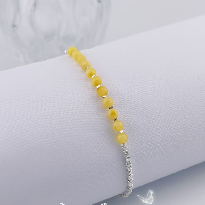 時尚蜜蠟S925碎銀手鍊設計-細節圖3