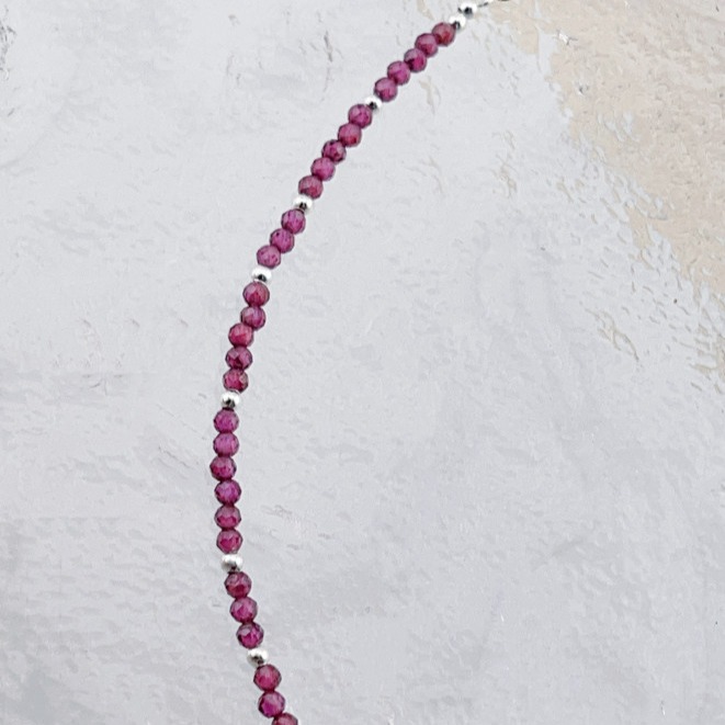 石榴石純銀時尚手鍊，擁抱愛情與活力-細節圖2