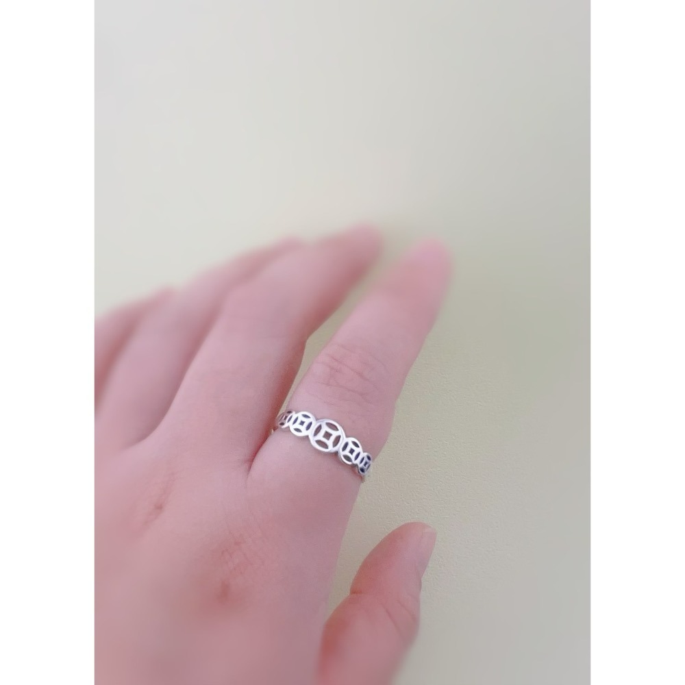 古錢招財純銀戒指-細節圖4