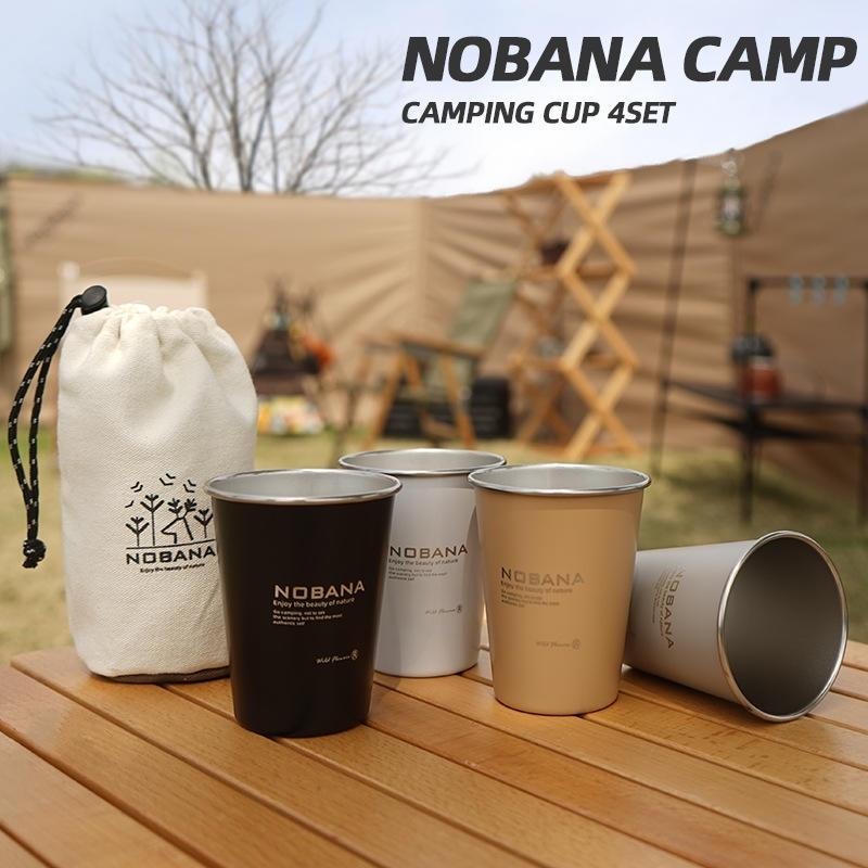 NOBANA 304不鏽鋼野營杯4件組 野營 露營-細節圖3