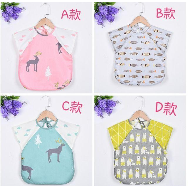 純棉面料+內裡防水 反穿衣 畫畫衣 圍兜 吃飯衣-細節圖2