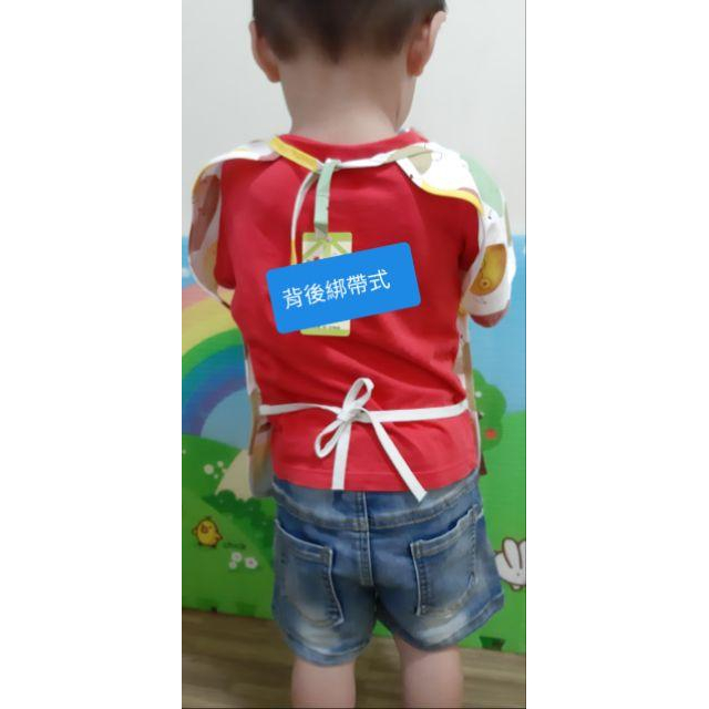 純棉面料+內裡防水 反穿衣 畫畫衣 圍兜 吃飯衣-細節圖8