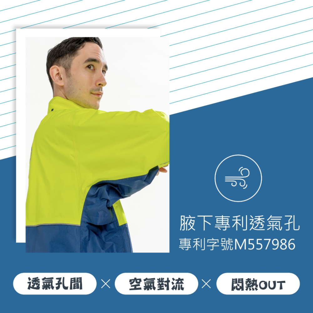 一件式 斜開雨衣 專利設計 時尚撞色機車雨衣-細節圖7