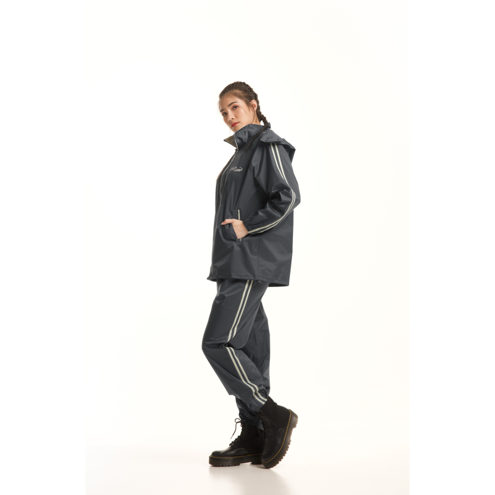 分體式 套裝風雨衣 時尚情侶雨衣 兩件式防風雨外套-細節圖3