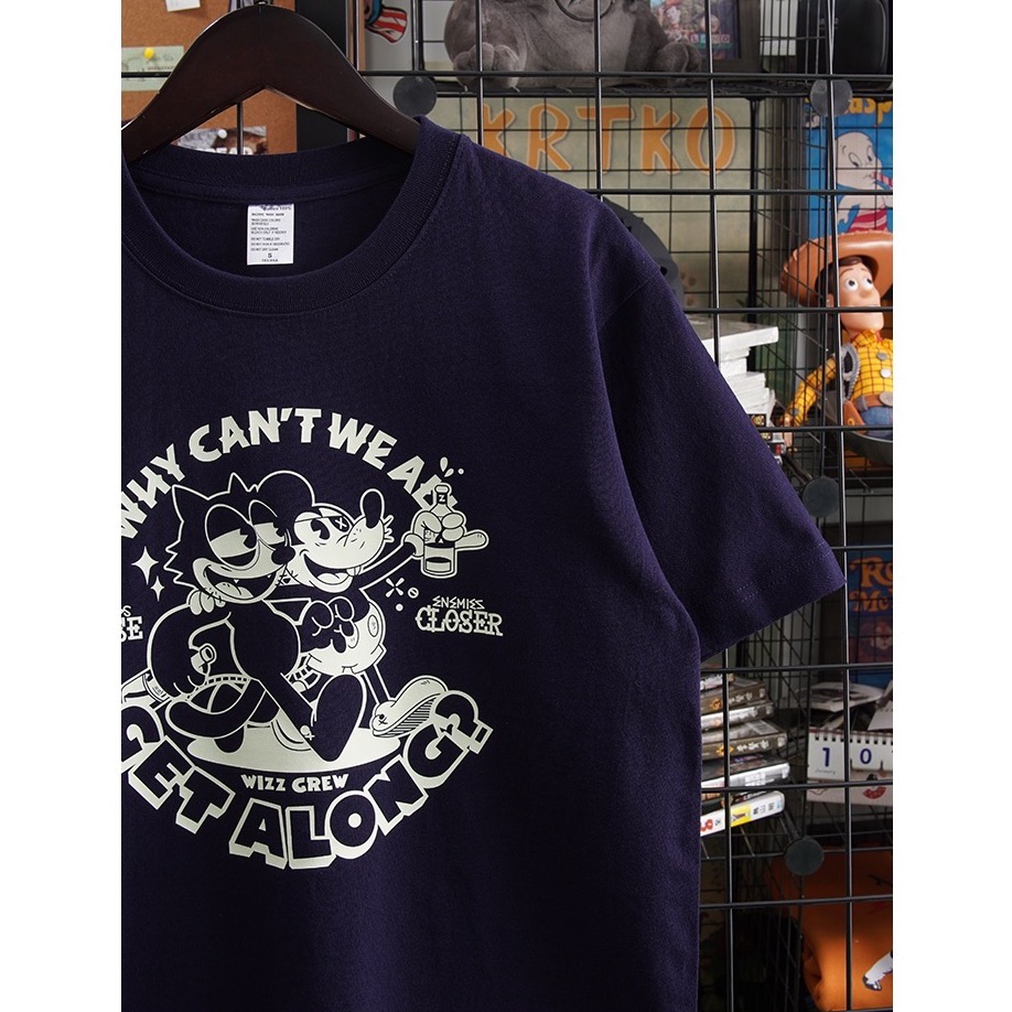 【三番雜貨屋】米奇菲力好朋友  美式塗鴉漫畫T恤 復古T恤 原宿風 日系街頭感 卡通ins上衣服-細節圖2