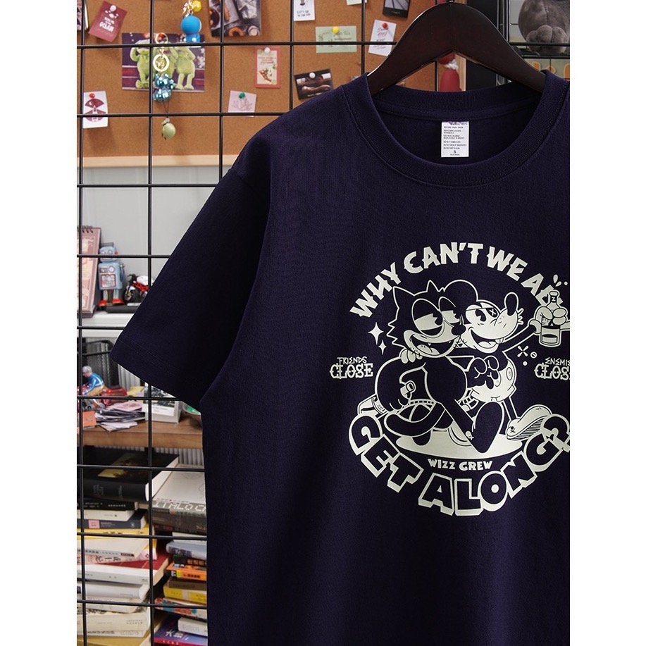 【三番雜貨屋】米奇菲力好朋友  美式塗鴉漫畫T恤 復古T恤 原宿風 日系街頭感 卡通ins上衣服-細節圖4