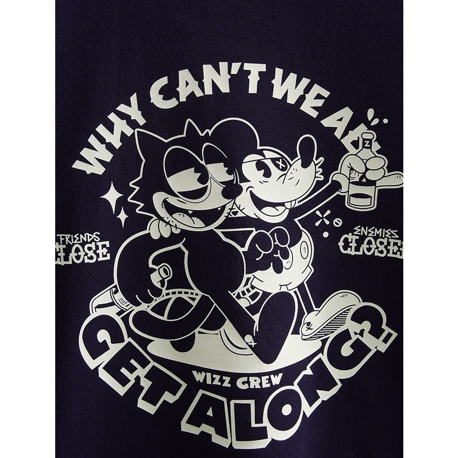 【三番雜貨屋】米奇菲力好朋友  美式塗鴉漫畫T恤 復古T恤 原宿風 日系街頭感 卡通ins上衣服-細節圖5