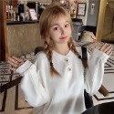 【三番雜貨屋】鹽系女孩開襟上衣 可愛大鈕扣 落肩款 韓版polo衫 慵懶風bf長袖薄款 原宿慵懶風 日系少女感-規格圖9
