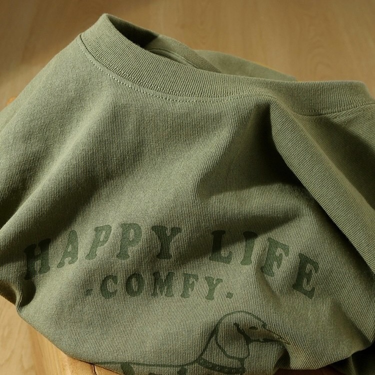 【三番雜貨屋】Happy 臘腸狗  純棉上衣 短袖 寬鬆美式復古 原宿慵懶風 日系少女感-細節圖3