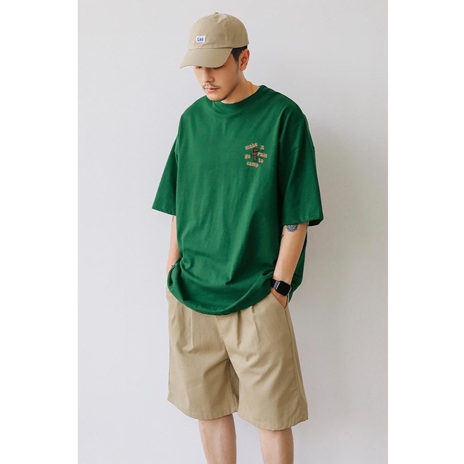 【三番雜貨屋】準備好要去露營了嗎  純棉上衣 短袖 寬鬆美式復古 原宿慵懶風 日系感-細節圖2