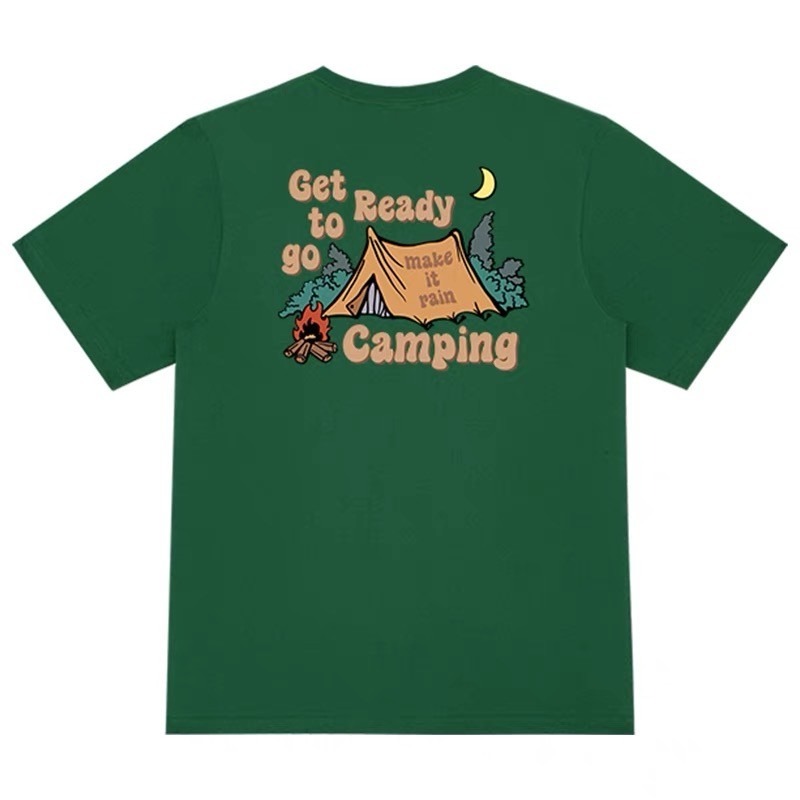 【三番雜貨屋】準備好要去露營了嗎  純棉上衣 短袖 寬鬆美式復古 原宿慵懶風 日系感-細節圖5