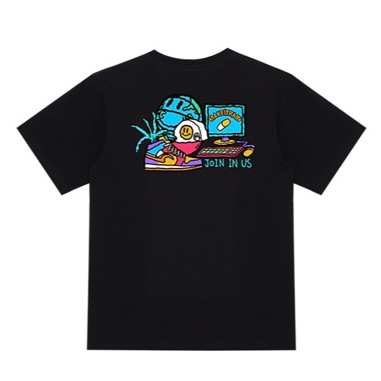 【三番雜貨屋】嘻哈塗鴉復古圖騰  純棉上衣 短袖 寬鬆美式復古 原宿慵懶風 日系少女感-細節圖6