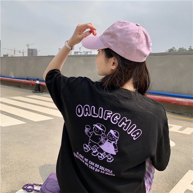 【三番雜貨屋】 冰淇淋小童 棉質T恤 美式上衣短袖 休閒風 原宿慵懶風 日系少女感-細節圖5