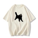 【三番雜貨屋】別人的黑豹我的黑貓 超顯白 純棉T恤 美式上衣短袖 休閒風 原宿慵懶風 日系少女感-規格圖8