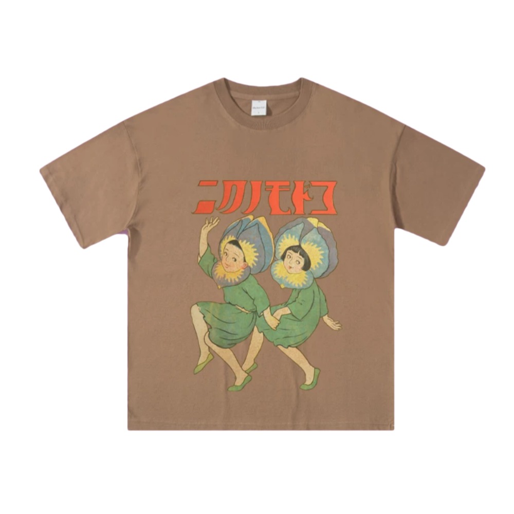 【三番雜貨屋】無花果小孩 純棉上衣 短袖 寬鬆美式復古 原宿慵懶風 日系少女感-規格圖4