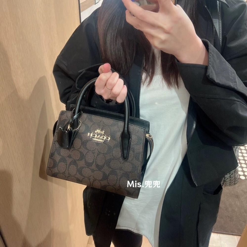 保固 現貨 COACH 蔻馳包包 Mis.兜兜 新款經典女士包包 手提包 單肩斜挎包 側背包 小方包 女生包包-細節圖4