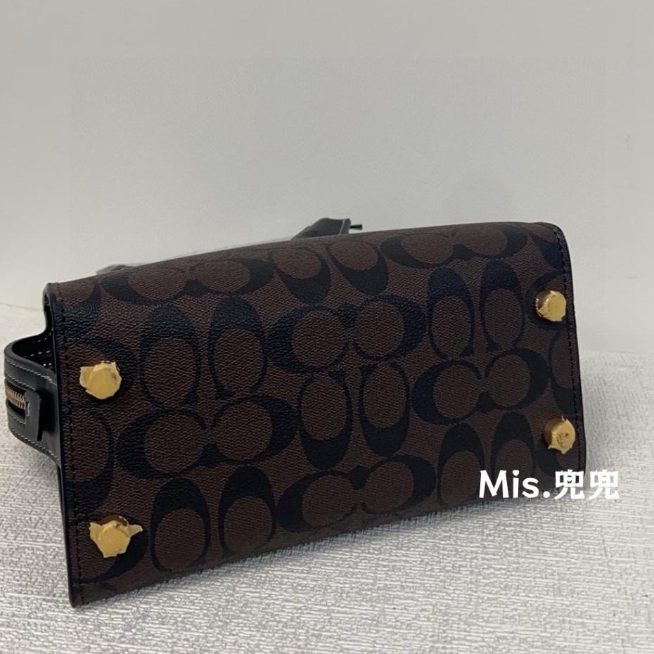 保固 現貨 COACH 蔻馳包包 Mis.兜兜 新款經典女士包包 手提包 單肩斜挎包 側背包 小方包 女生包包-細節圖7