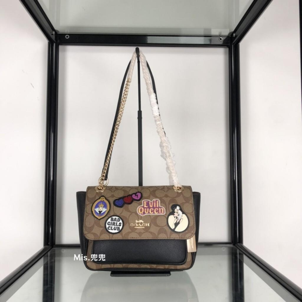 保固 現貨 COACH 蔻馳包包 Mis.兜兜 女生翻蓋包 鏈條包 單肩斜挎包 側背女包 大容量 時尚百搭-細節圖3