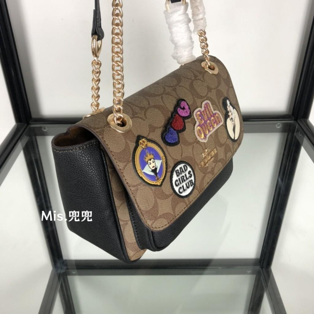 保固 現貨 COACH 蔻馳包包 Mis.兜兜 女生翻蓋包 鏈條包 單肩斜挎包 側背女包 大容量 時尚百搭-細節圖5