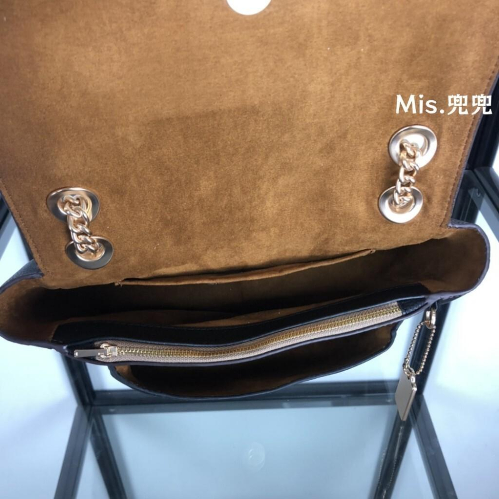 保固 現貨 COACH 蔻馳包包 Mis.兜兜 女生翻蓋包 鏈條包 單肩斜挎包 側背女包 大容量 時尚百搭-細節圖8