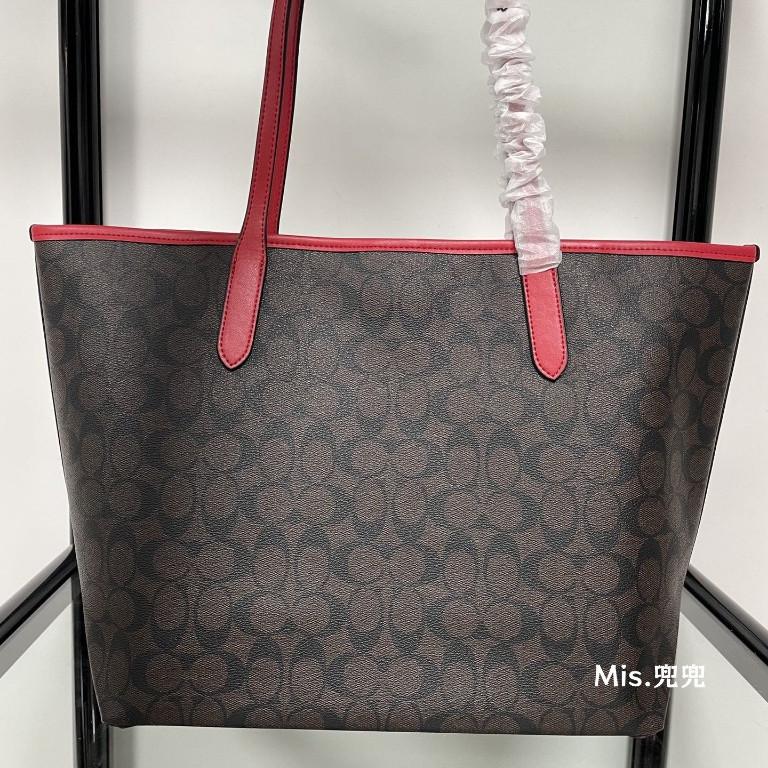 保固 現貨 COACH 蔻馳包包 Mis.兜兜 經典老花托特包 手提包 單肩包 大容量女包 吸扣-細節圖5