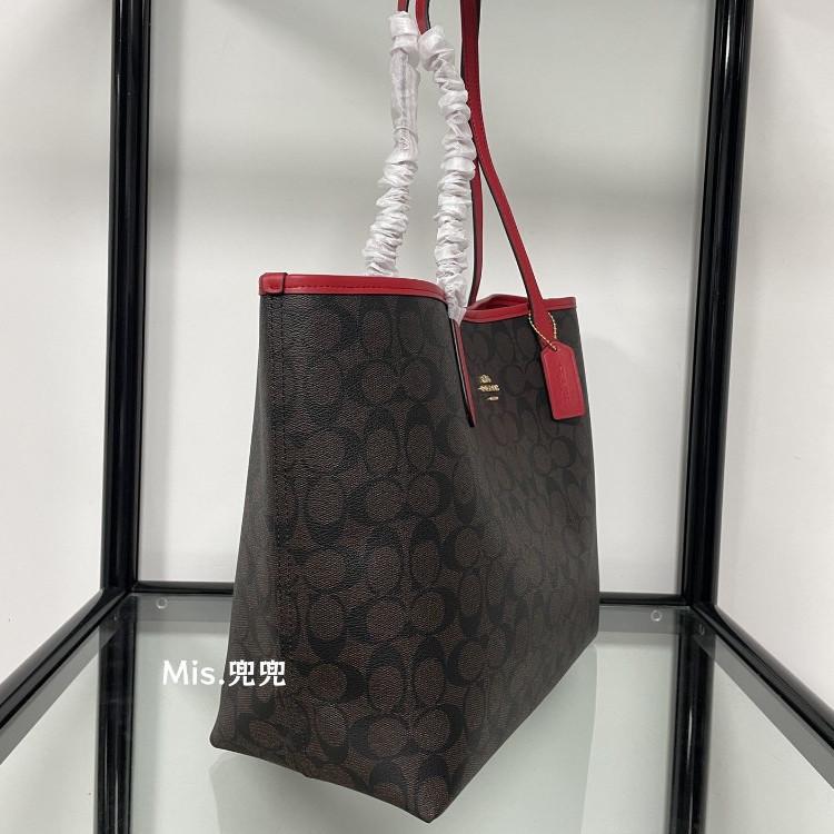 保固 現貨 COACH 蔻馳包包 Mis.兜兜 經典老花托特包 手提包 單肩包 大容量女包 吸扣-細節圖8