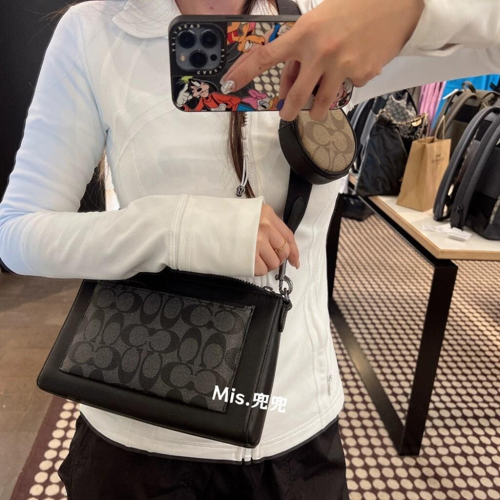 保固 現貨 COACH 蔻馳包包 Mis.兜兜 經典男士單肩斜挎包 二合一 配小圓零錢包 斜挎包 男生包包-細節圖3