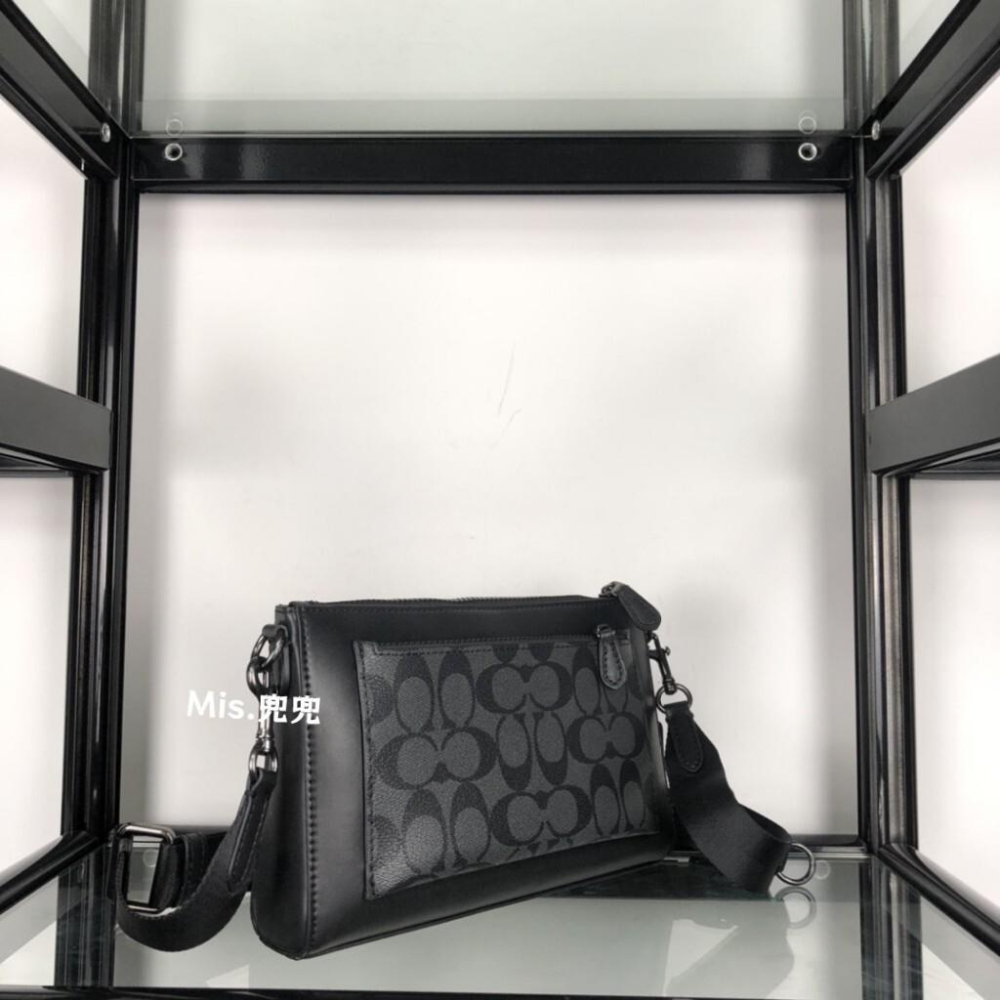 保固 現貨 COACH 蔻馳包包 Mis.兜兜 經典男士單肩斜挎包 二合一 配小圓零錢包 斜挎包 男生包包-細節圖6