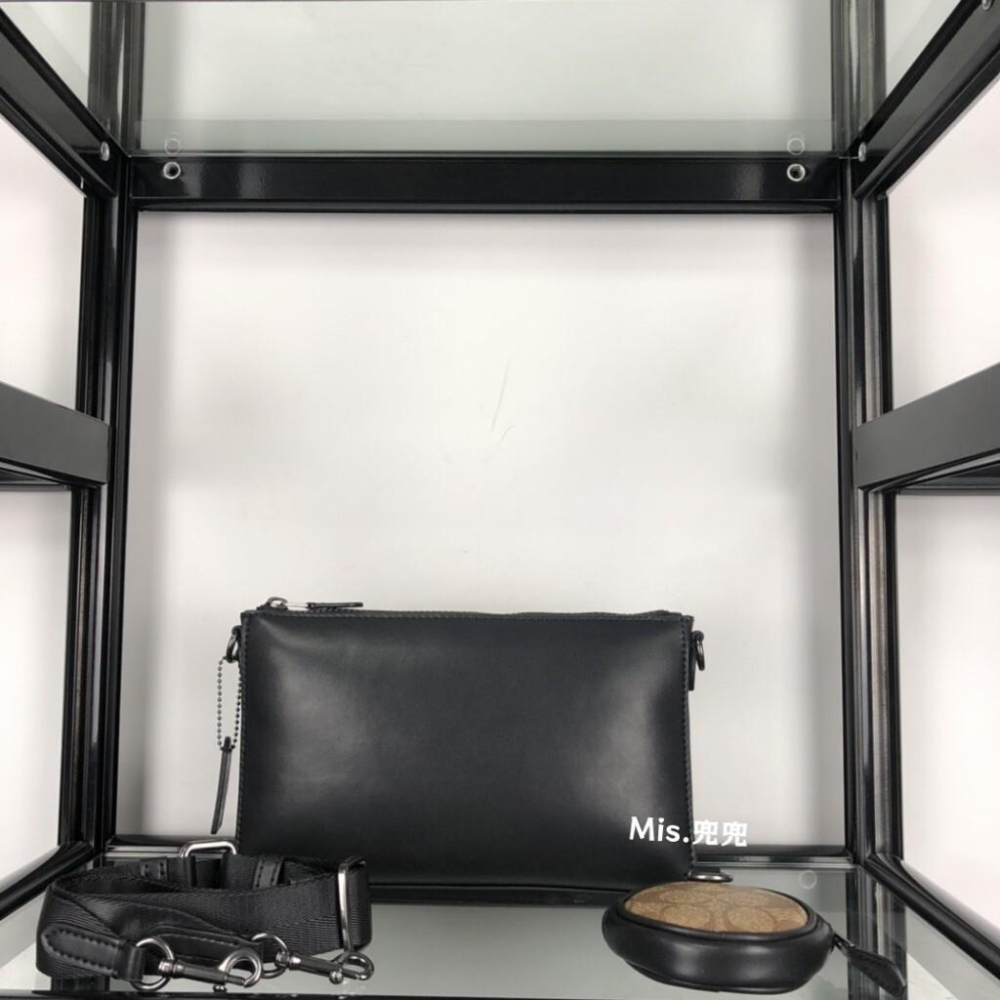 保固 現貨 COACH 蔻馳包包 Mis.兜兜 經典男士單肩斜挎包 二合一 配小圓零錢包 斜挎包 男生包包-細節圖7