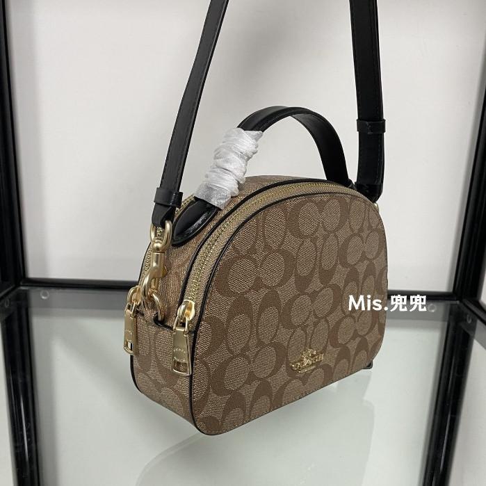 保固 現貨 COACH 蔻馳包包 Mis.兜兜 經典圓餅包 斜挎包 手提圓餅包女 單肩包 女生包包 時尚百搭女包-細節圖6
