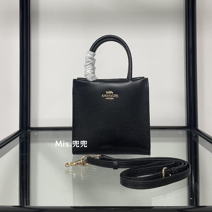 保固 現貨 COACH 蔻馳包包 Mis.兜兜 女生紙袋包 mini Tote托特包 經典老花c紋 單肩斜挎包 手提包-細節圖4