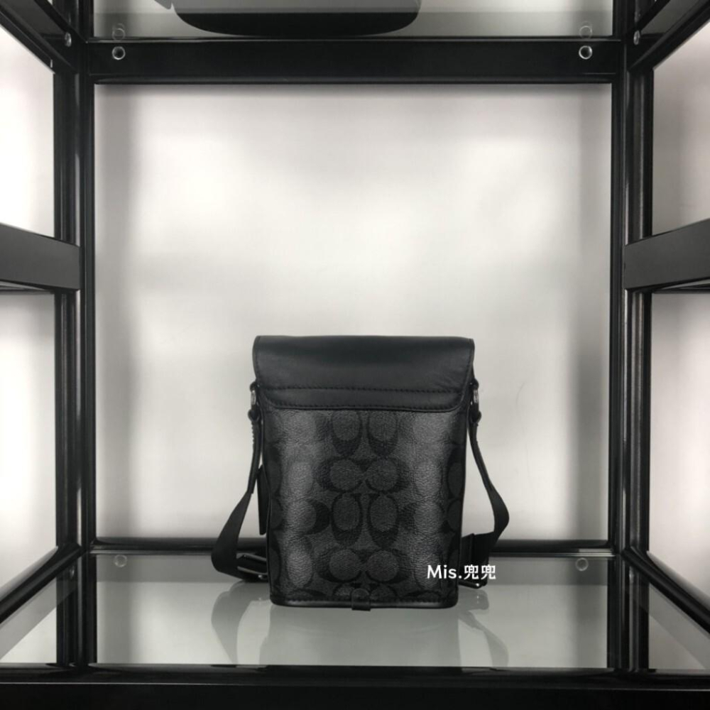 保固 現貨 COACH 蔻馳包包 Mis.兜兜 經典標誌c紋拼皮翻蓋 男生薯條包 單肩斜挎包 水桶包-細節圖5