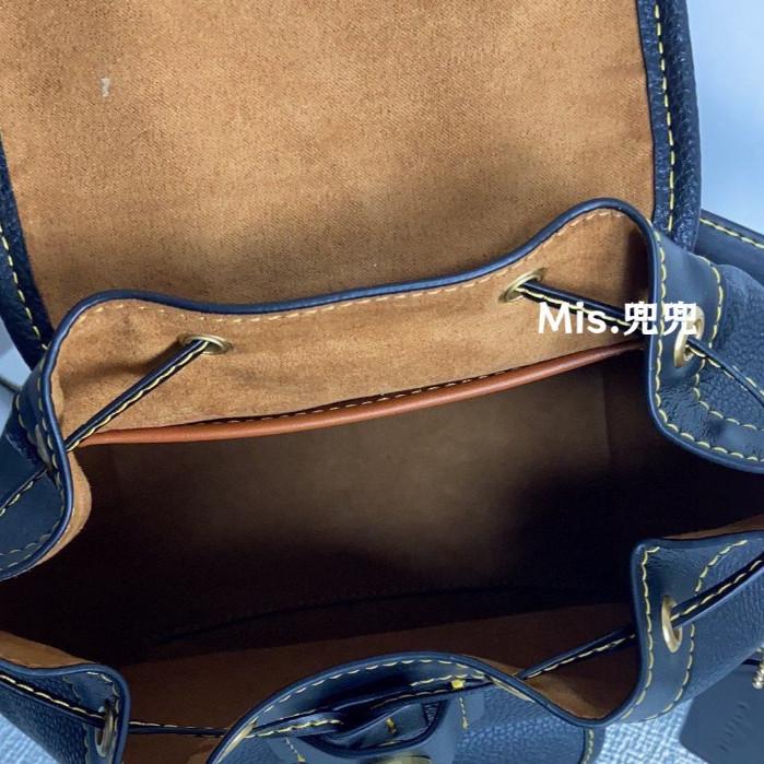 保固 現貨 COACH 蔻馳包包 Mis.兜兜 女生mini迷你雙肩背包 拼色翻蓋抽繩包 手提書包 後背包 雙肩包女-細節圖6