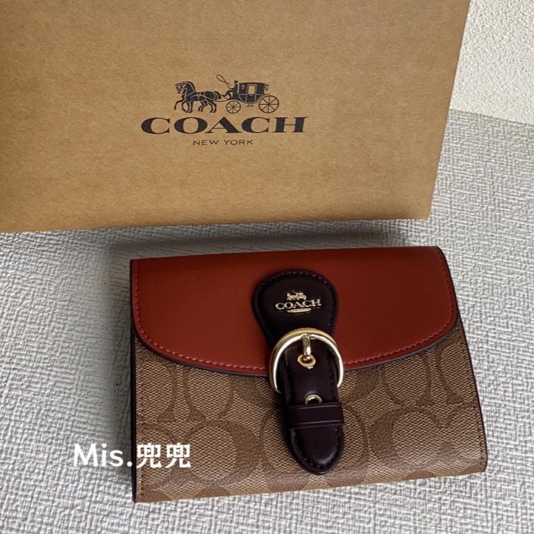 保固 現貨 COACH 蔻馳包包 Mis.兜兜 時尚女生蓋頭包 手拿錢包 中長夾 按扣翻蓋錢包 皮夾 女生錢包-細節圖3