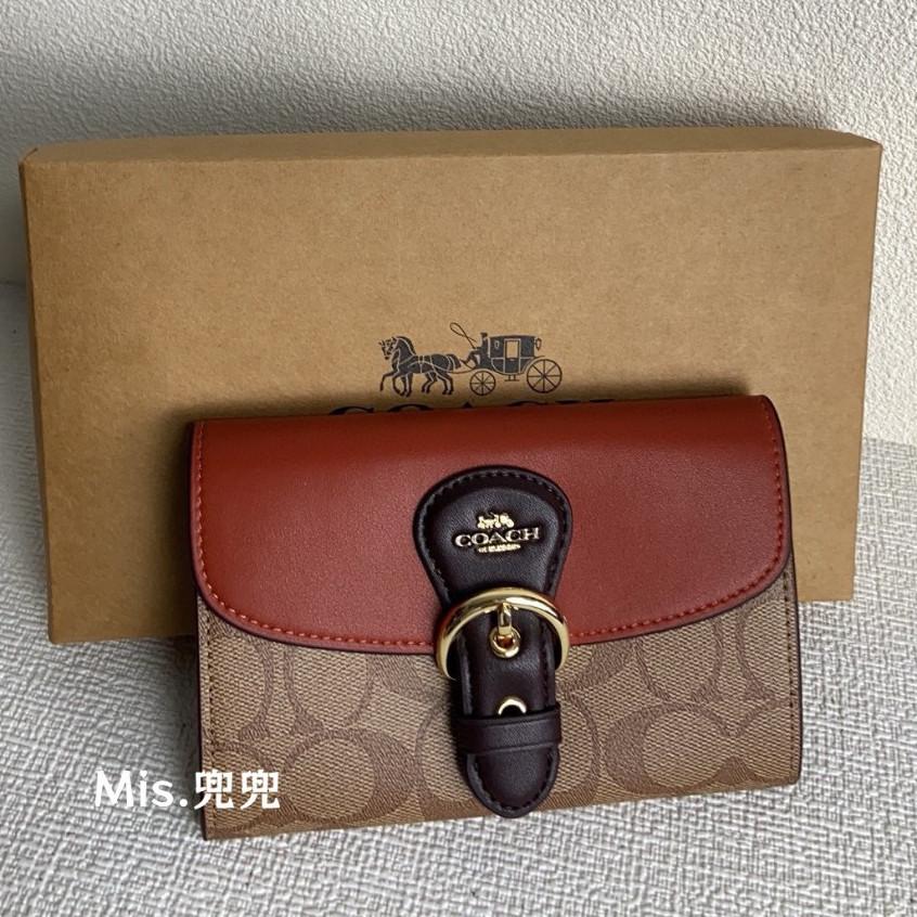 保固 現貨 COACH 蔻馳包包 Mis.兜兜 時尚女生蓋頭包 手拿錢包 中長夾 按扣翻蓋錢包 皮夾 女生錢包-細節圖4