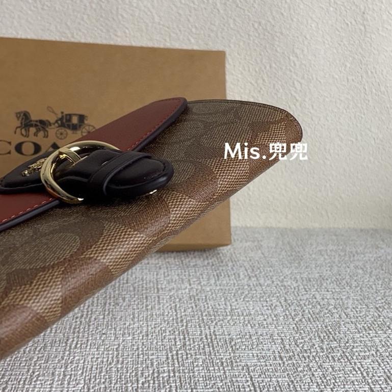 保固 現貨 COACH 蔻馳包包 Mis.兜兜 時尚女生蓋頭包 手拿錢包 中長夾 按扣翻蓋錢包 皮夾 女生錢包-細節圖6