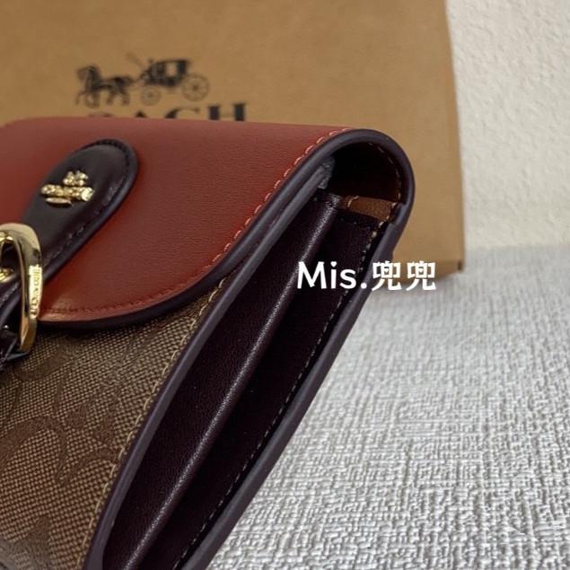 保固 現貨 COACH 蔻馳包包 Mis.兜兜 時尚女生蓋頭包 手拿錢包 中長夾 按扣翻蓋錢包 皮夾 女生錢包-細節圖8