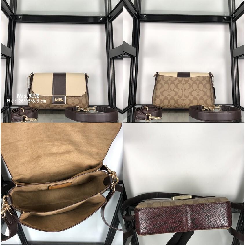 保固 現貨 COACH 蔻馳包包 Mis.兜兜 女生翻蓋單肩包 斜挎包 手提包 腋下包 時尚女包 小號/大號-細節圖4
