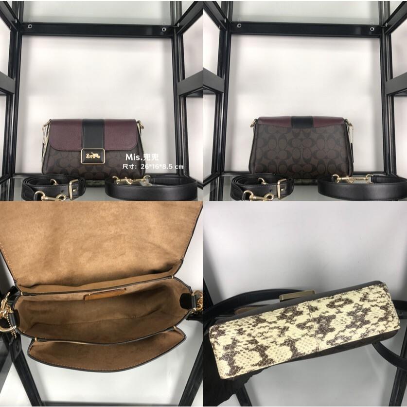 保固 現貨 COACH 蔻馳包包 Mis.兜兜 女生翻蓋單肩包 斜挎包 手提包 腋下包 時尚女包 小號/大號-細節圖8