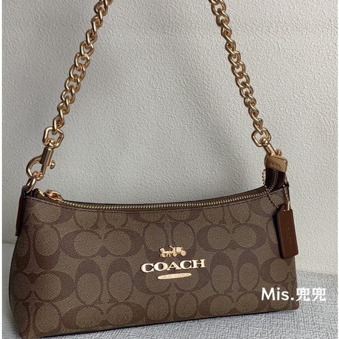 保固 現貨 COACH 蔻馳包包 Mis.兜兜🛒時尚女生法棍包 單肩包 鏈條包 斜挎包 女生包包 時尚女包 腋下包-細節圖4