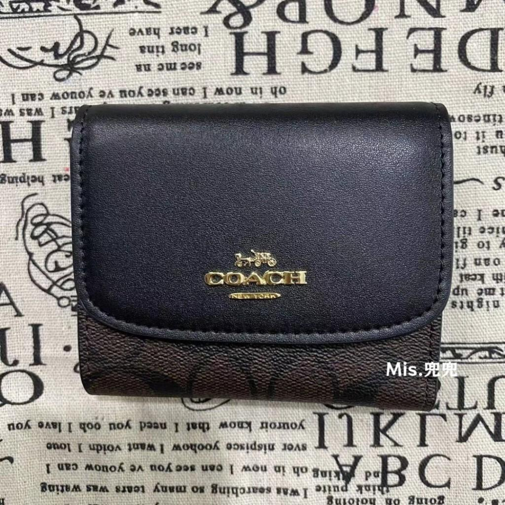 保固 現貨 COACH 蔻馳包包 Mis.兜兜 時尚女生短夾 三折皮夾 錢包女生 三折短夾 零錢袋 按扣短夾 短夾 零-細節圖3